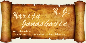 Marija Janašković vizit kartica